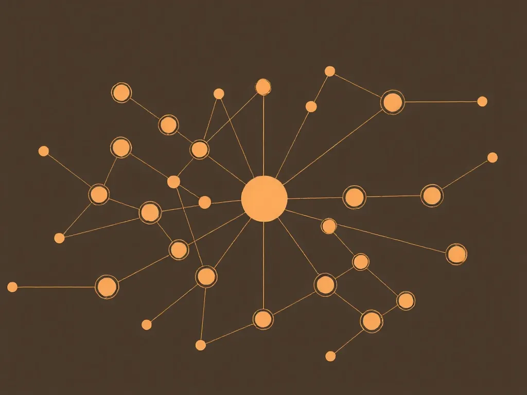 A clean technical diagram showing neural network nodes and d